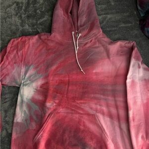 Jerzees Red Tie-Dye Hoodie